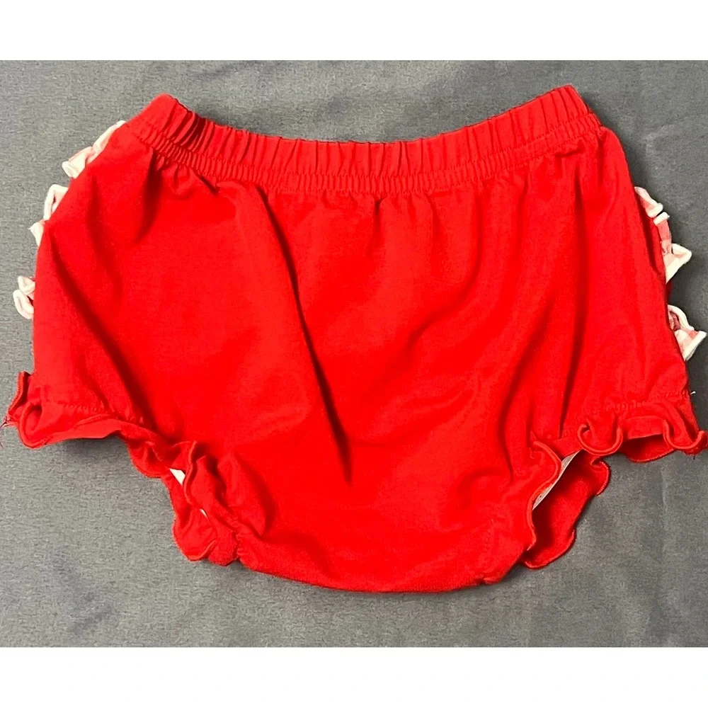 Baby Red Ruffle Butt Diaper Cover Bloomers Red Gingham Ruffles 6 Months
